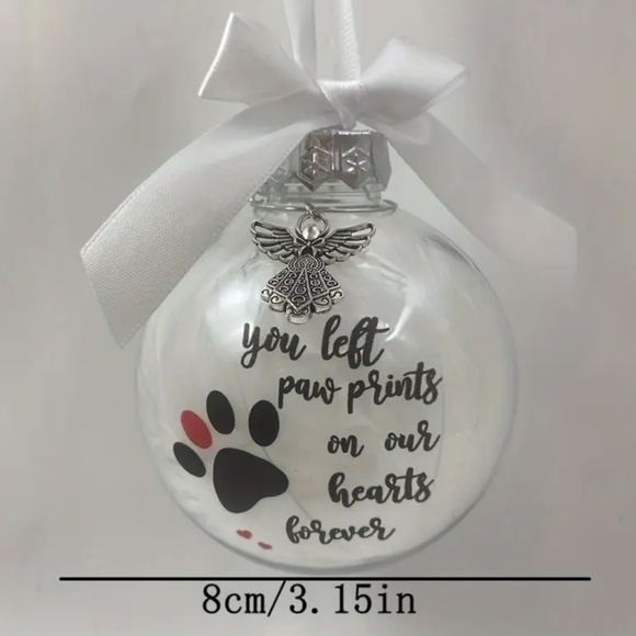 NEW! Pet Memorial Ornament “You Left Paw Prints On Our Hearts Forever” - Picture 3 of 3
